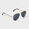 Men's Aviator Metal Sunglasses - Goodfellow & Co™ Gold