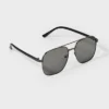 Men's Square Aviator Metal Sunglasses - Goodfellow & Co™ Black