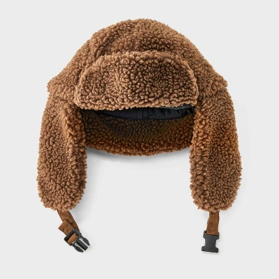 Men's Polyester All Over Faux Shearling Trapper Hat - Goodfellow & Co™ Brown 2 Men's Polyester All Over Faux Shearling Trapper Hat - Goodfellow & Co™ Brown - Image 2