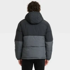 Men's Solid Midweight Puffer Jacket - Goodfellow & Co™ Black