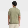 Men's Short Sleeve Striped Full Button Sweater - Goodfellow & Co™
