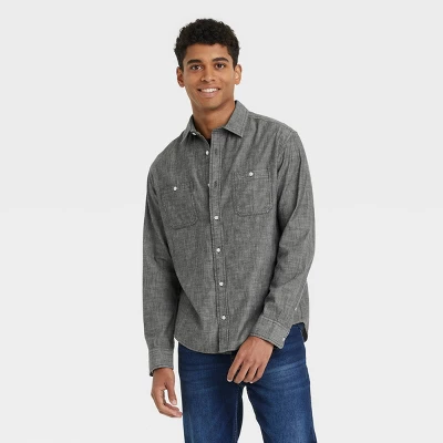 Men's Button-Down Shirt - Goodfellow & Co™ Black Wash 3 Men's Button-Down Shirt - Goodfellow & Co™ Black Wash - Image 3