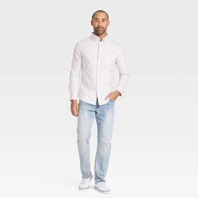 Men's Long Sleeve Poplin Shirt - Goodfellow & Co™ Pink 2 Men's Long Sleeve Poplin Shirt - Goodfellow & Co™ Pink - Image 2