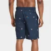 Men's 9" Sun Print E-Board Swim Shorts - Goodfellow & Co™ Navy Blue