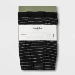 Men's Striped 2pk Knit Boxer - Goodfellow & Co™ Black