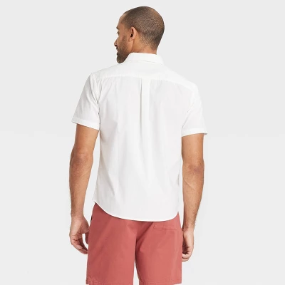Men's Short Sleeve Poplin Shirt - Goodfellow & Co™ Heathered White 1 Men's Short Sleeve Poplin Shirt - Goodfellow & Co™ Heathered White
