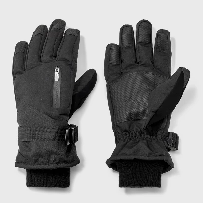 Men's Zip Pocket Repstop Ski Gloves - Goodfellow & Co™ Black 3 Men's Zip Pocket Repstop Ski Gloves - Goodfellow & Co™ Black - Image 3