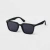 Men's Two-Tone Angular Surf Sunglasses - Goodfellow & Co™ Black: UV Protection, Recycled Plastic Frame