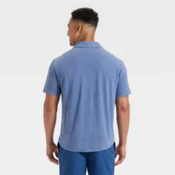 Men's Short Sleeve Slub Button-Down Shirt - Goodfellow & Co™