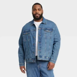 Men's Midwash Denim Trucker Jacket - Goodfellow & Co™ Blue -Men's Style official Store GUEST 8cc4c0e6 bc1a 4ec3 9316 c2caa4df5615