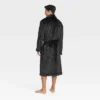 Men's Regular Fit Plush Robe - Goodfellow & Co™ Black S/M