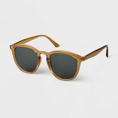 Men's Plastic Round Sunglasses - Goodfellow & Co™ Olive Green 1 Men's Plastic Round Sunglasses - Goodfellow & Co™ Olive Green