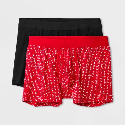 Men's Diamond Print Boxer Briefs 2pk - Goodfellow & Co™ Red 4 Men's Diamond Print Boxer Briefs 2pk - Goodfellow & Co™ Red - Image 4