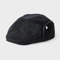 Men's Corduroy Ivy Beret With Ear Flap - Goodfellow & Co™ Black -Men's Style official Store GUEST b8a8ada8 bf3b 40a1 991a 5b2b457dafbe
