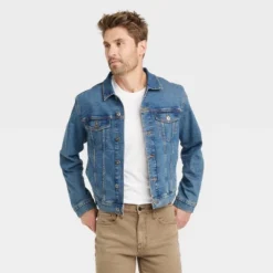 Men's Midwash Denim Trucker Jacket - Goodfellow & Co™ Blue -Men's Style official Store GUEST bf6f20a0 8b74 4bf2 8979 b3ce985f0bf7