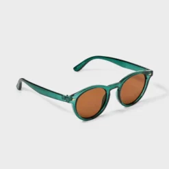 Men's Round With Teardrop Metal Sunglasses - Goodfellow & Co™ Green