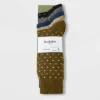 Men's Solid Dots Dress Socks 5pk - Goodfellow & Co™ Blue/Tan 7-12