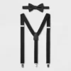 Men's Herringbone Bow Tie Suspender Set 2pc - Goodfellow & Co™ Black One Size Fits Most