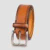 Men's Leather Belt With Stitch - Goodfellow & Co™ Tan