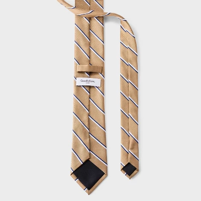 Men's Striped Neck Tie - Goodfellow & Co™ Khaki & White 1 Men's Striped Neck Tie - Goodfellow & Co™ Khaki & White